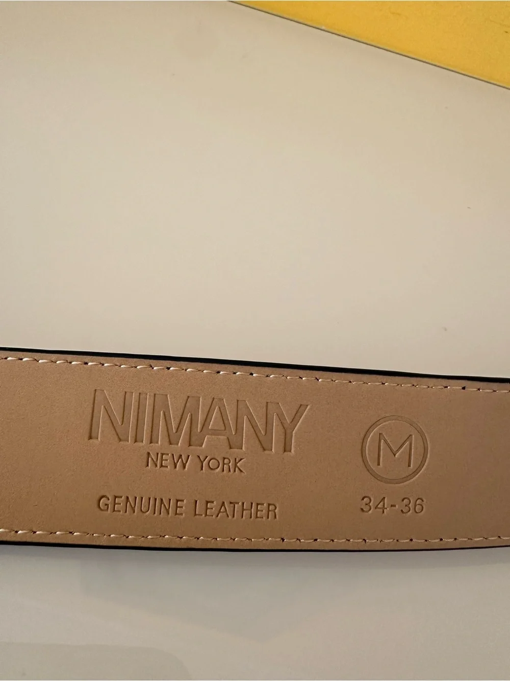 Nimany Bespoke Art Luna Blue Suede Belt with Vintage Gold Tone Buckle Size M